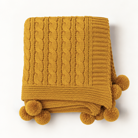 Nova Triko Throw Battaniye 130x150 cm Safran