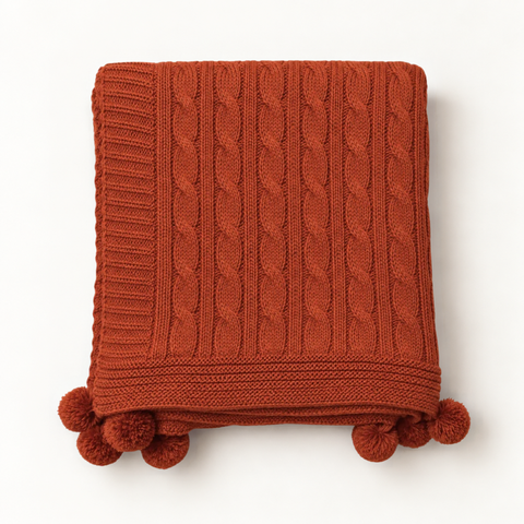 Nova Triko Throw Battaniye 130x150 cm Kiremit