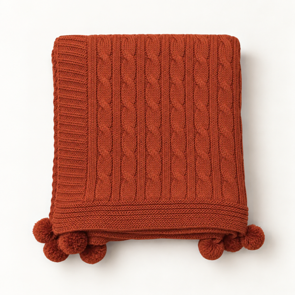 Nova Triko Throw Battaniye 130x150 cm Kiremit