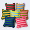 Ibiza Stripe Fırfır Kenarlı Kırlent Kılıfı