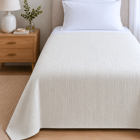 Mila %100 Pamuk Tek Kişilik Pike 160x240 cm Krem