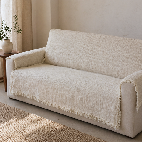 Arel %100 Pamuk Çok Amaçlı Örtü 240x260 cm Açık Gri