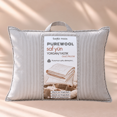 Woolmark %100 Doğal Yün Yastık 50x70 cm Beyaz