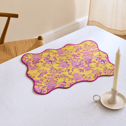 Kyoto Village Premium Dokuma Kıvrımlı Amerikan Servisi 35x50 cm (2'li Set) Yeşil