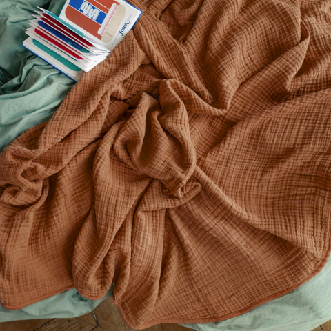 Navigli 4 Kat Müslin Çok Amaçlı Örtü 170x270 cm Tarçın