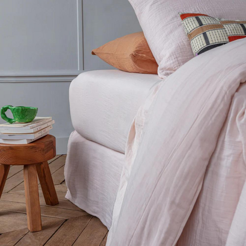 Allure Müslin Pamuk Lastikli Ara Ebat Çarşaf 140x200 cm  Pudra