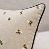 Honeybee Dokuma Pamuk Kırlent Kılıfı Bej