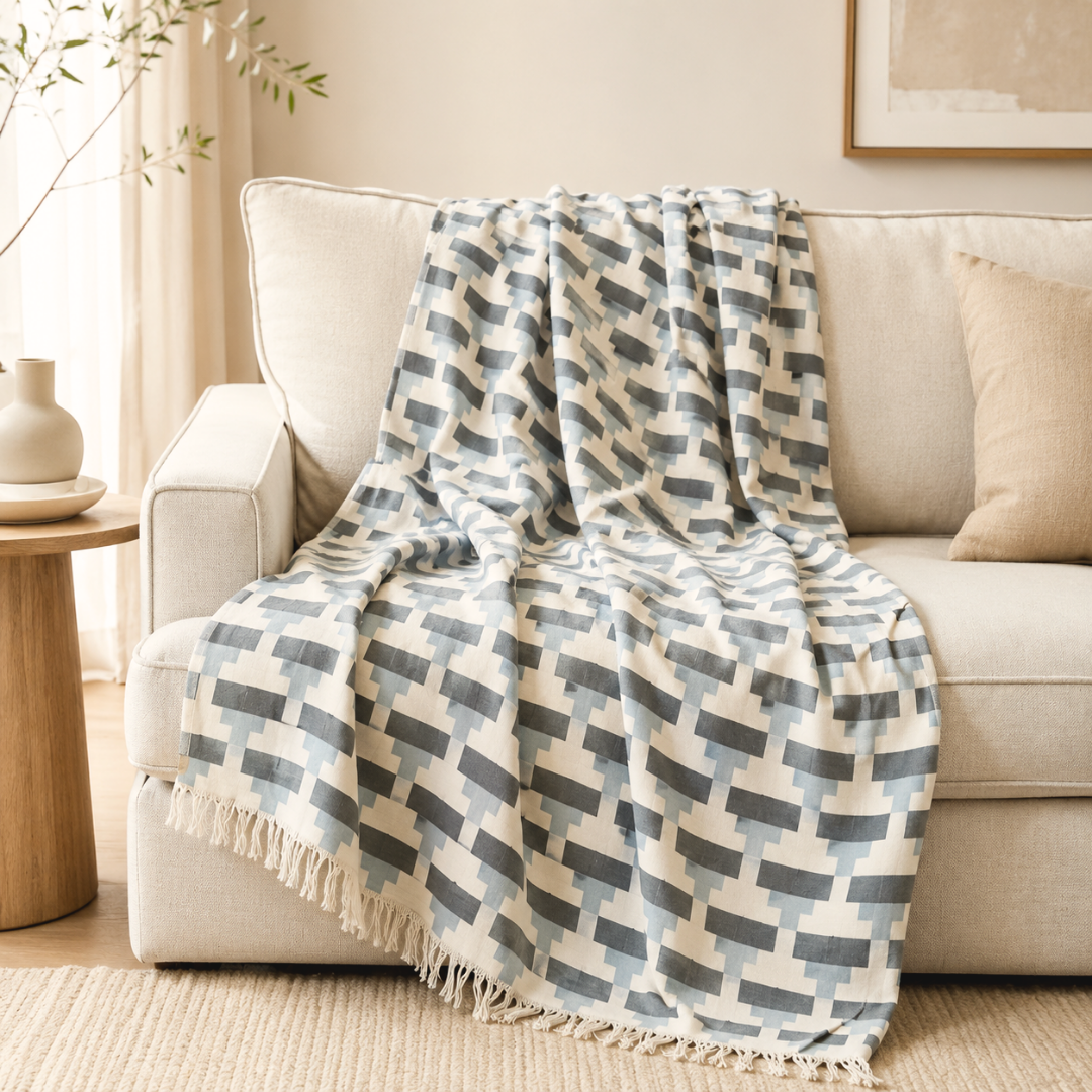 Lagoon %100 Pamuk Çok Amaçlı Throw Örtü 140x190 cm