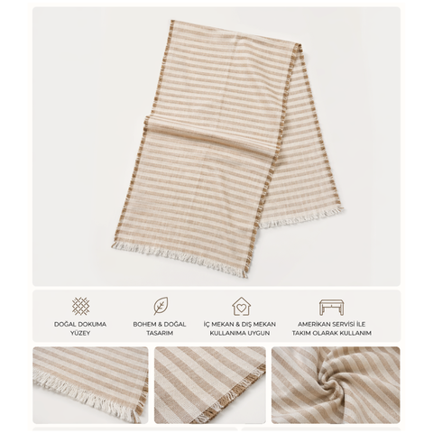 Nara Kenar Detaylı Runner 50x180 cm