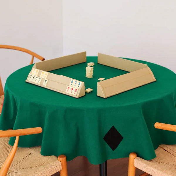 Playmate Premium Çuha Nakışlı Yuvarlak  Oyun Masa Örtüsü Yeşil