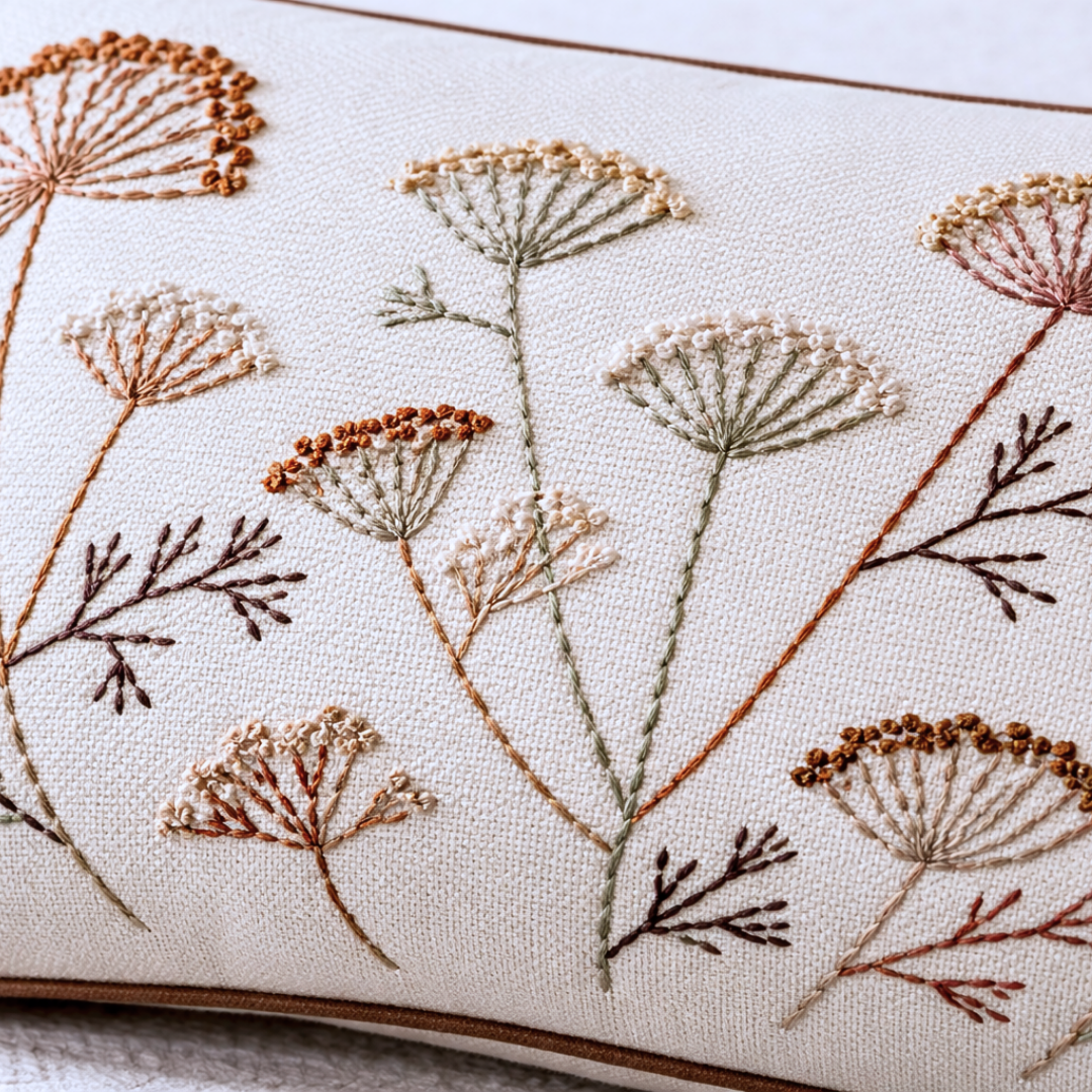 Botanica Dokuma El Nakışlı Kırlent 35x50 cm Kiremit