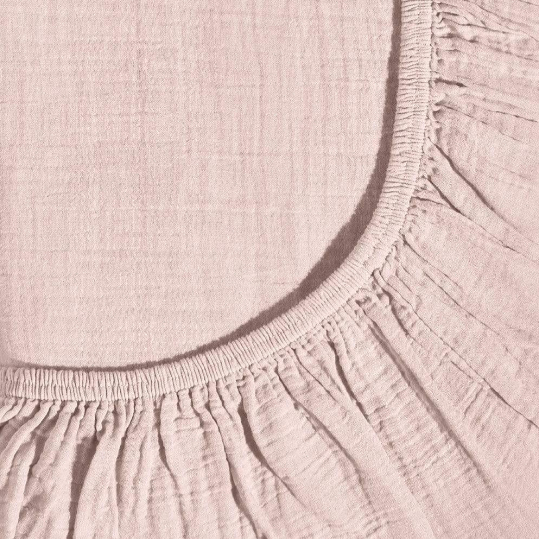 Allure Müslin Pamuk Lastikli Ara Ebat Çarşaf 140x200 cm  Pudra