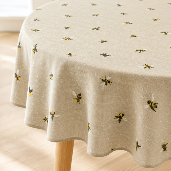 Honeybee Dokuma Pamuk Masa Örtüsü Bej