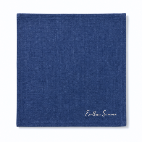 Azul Premium Denim Nakışlı Peçete Seti (4'lü Set)