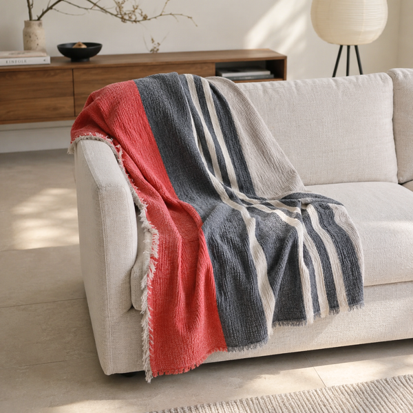Antibes %100 Pamuk Koltuk Örtüsü 240x250 cm Stripe