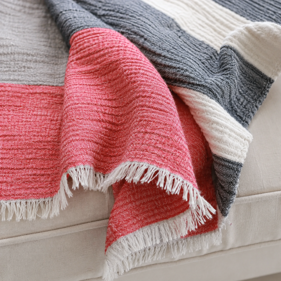 Antibes %100 Pamuk Koltuk Örtüsü 240x250 cm Stripe
