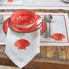 Shell Leke Tutmaz Keten Amerikan Servisi 30x50 cm Kırmızı (2'li Paket)