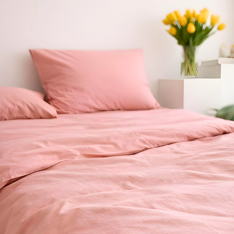 Carly %100 Dokuma Pamuk Çift Kişilik Nevresim Takımı 200x220 cm Pembe