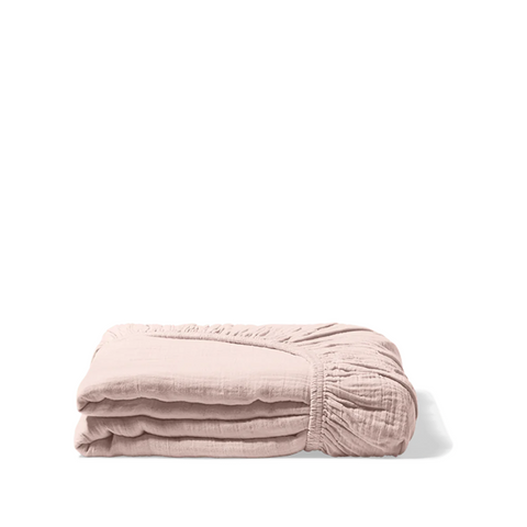 Allure Müslin Pamuk Lastikli Ara Ebat Çarşaf 140x200 cm  Pudra