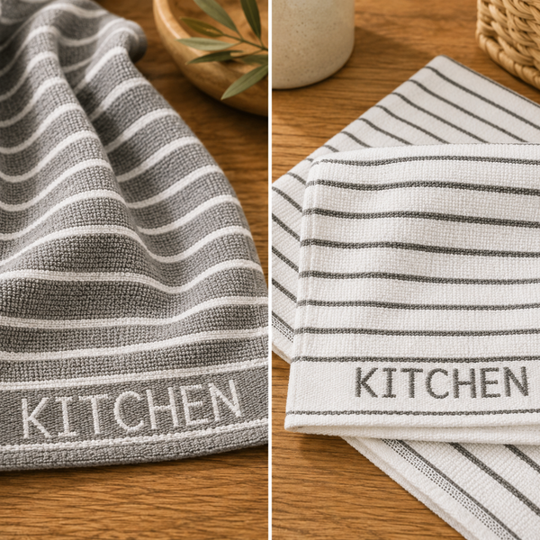 Kitchen Yüksek Su Emici Pamuk Mutfak Havlusu Gri (2'li Set)