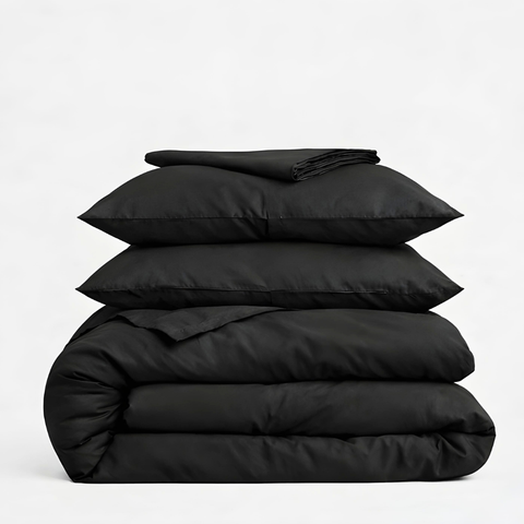 Clara Premium Saten Çift Kişilik Nevresim Takımı 200x220 cm Siyah