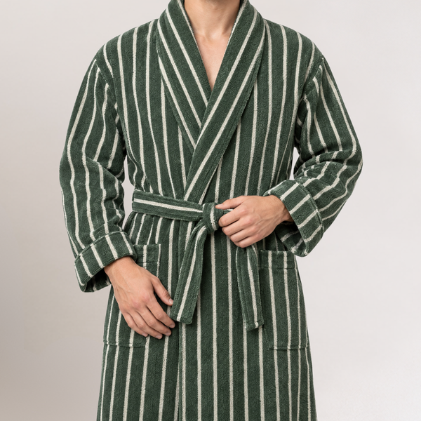 Como %100 Pamuk Unisex Bornoz Çam Yeşili