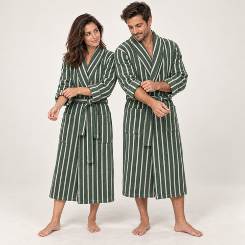 Como %100 Pamuk Unisex Bornoz Çam Yeşili