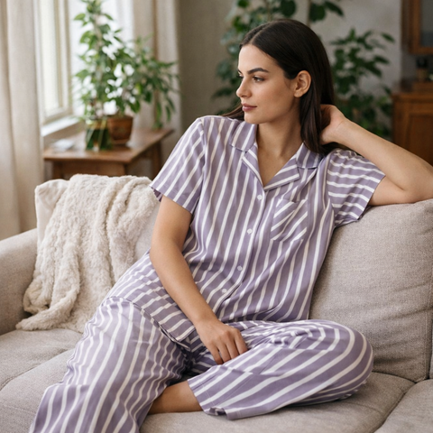 Edan Pamuk Kadın Pijama Takımı Lila