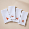 Coral Nakışlı Keten Peçete Seti (4'lü Set)