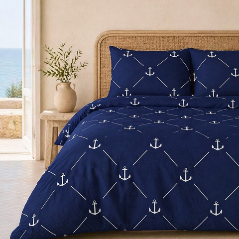 Anchor %100 Dokuma Pamuk Çift Kişilik Nevresim Takımı 200x220 cm