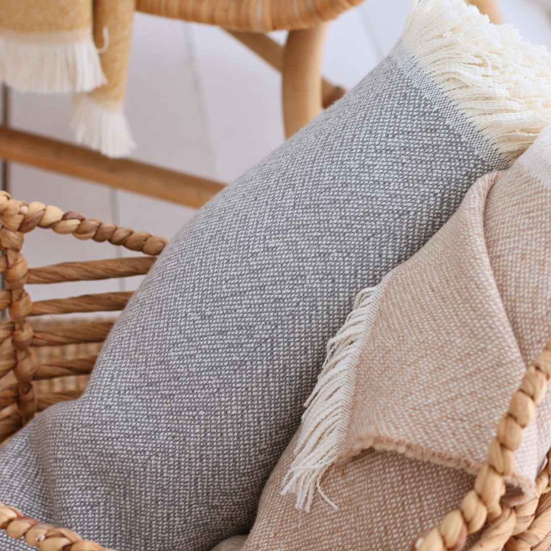 Aura Throw Battaniye 140x190 cm Gri