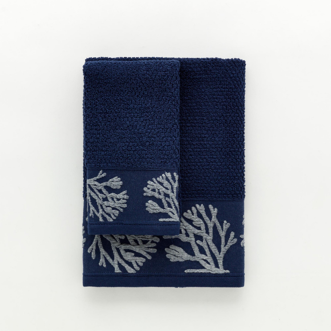 Ocean Reef  %100 Pamuk Kenar Detaylı Yüz Havlusu 40x60 cm