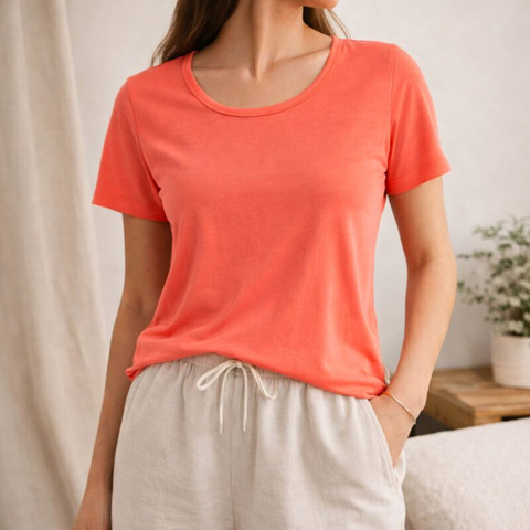 Neaf Bambu Kadın Tişört Nar Çiçeği