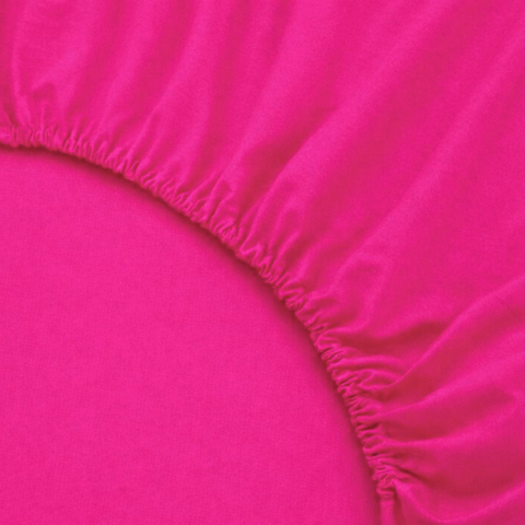 King Size Lastikli Bambu Aloe Vera Çarşaf 180x200 cm Fuşya