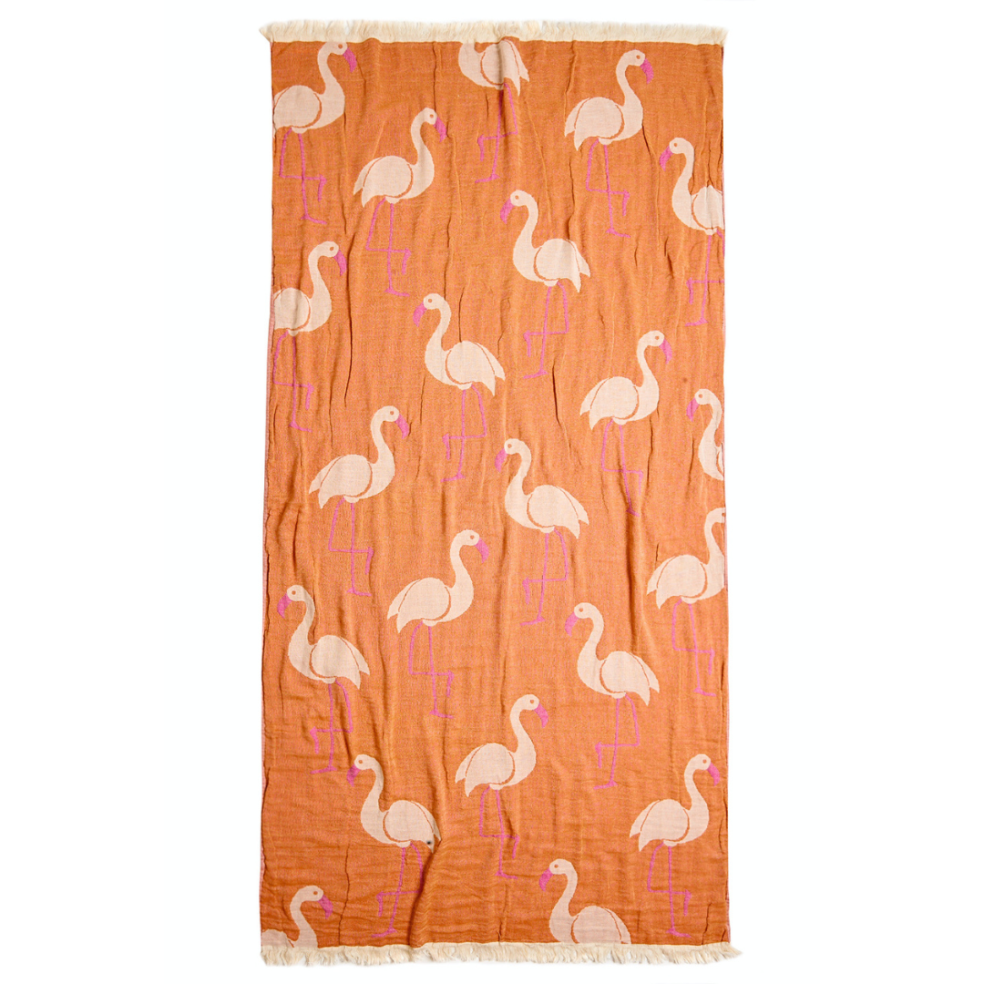 Flamingo Throw Pamuk Peştamal Turuncu