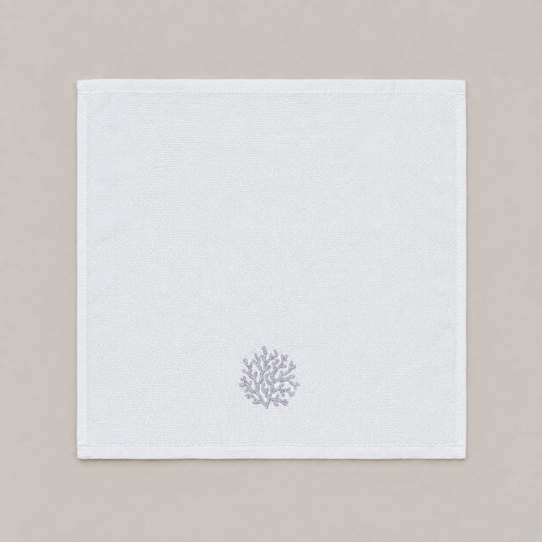 Coral %100 Pamuk Nakışlı El Havlusu 30x30 cm Silver