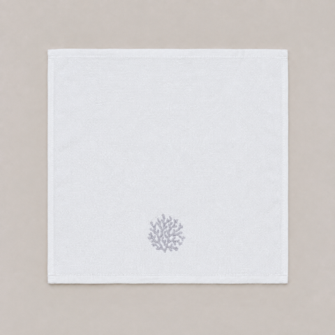 Coral %100 Pamuk Nakışlı El Havlusu 30x30 cm Silver