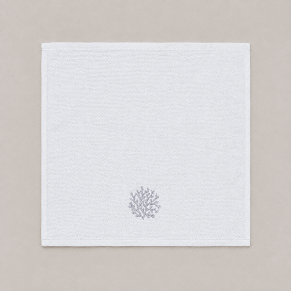 Coral %100 Pamuk Nakışlı El Havlusu 30x30 cm Silver