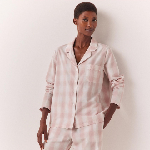 Pink Striped %100 Pamuk Kadın Ev Pantolonu