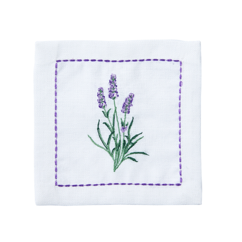 Lavender Nakışlı Leke Tutmaz Kokteyl Peçete 14x14 cm (4'lü Paket)