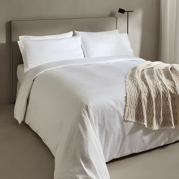 Clara Premium Pamuk Saten Çift Kişilik Nevresim Takımı 200x220 cm Beyaz