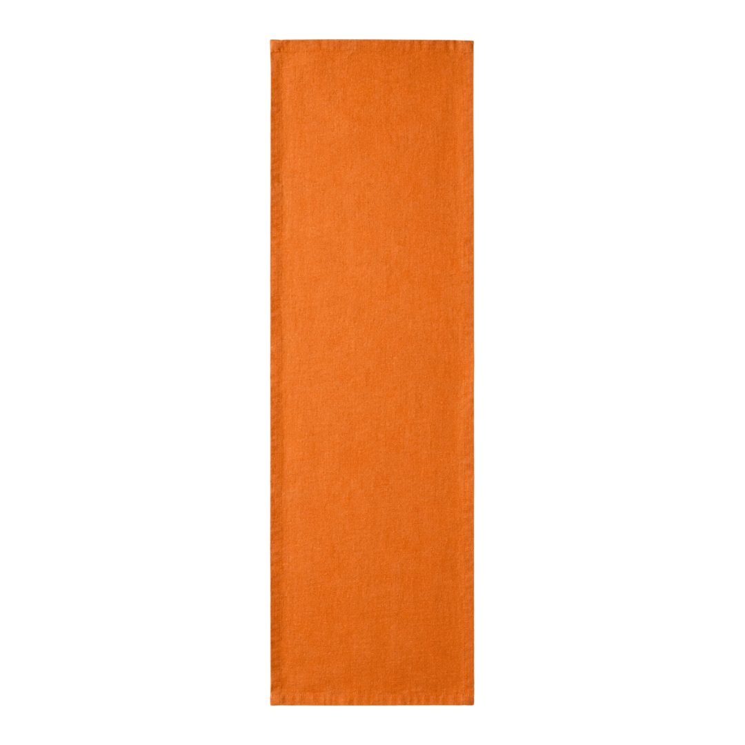 Genoa Dokuma Keten Leke Tutmaz Runner 50x150 cm Turuncu