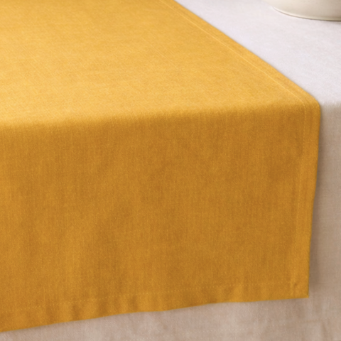 Genoa Dokuma Keten Leke Tutmaz Runner 50x150 cm Safran