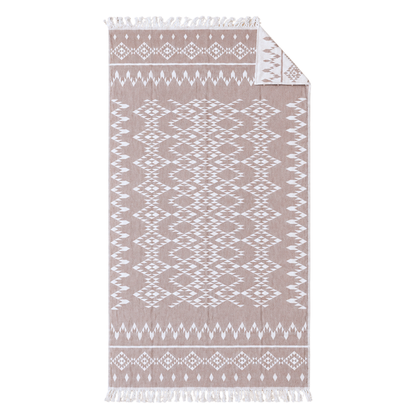 Aztec Dokulu Pamuk Peştamal Terracotta