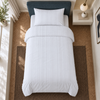Stripe Premium Pamuk Saten Tek Kişilik Nevresim Takımı 160x220 cm Beyaz