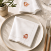 Lobster Nakışlı Keten Peçete Seti (4'lü Set)