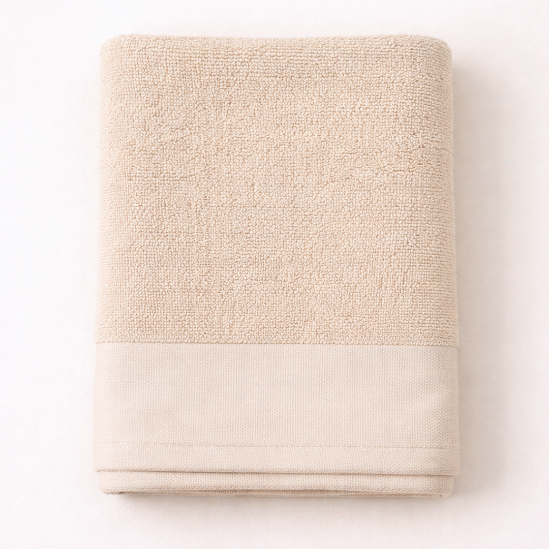 Beige %100 Pamuk Yüz Havlusu 50x70 cm