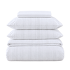 Stripe Premium Pamuk Saten Çift Kişilik Nevresim Takımı 200x220 cm Beyaz
