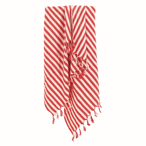 Stripe %100 Pamuk Peştamal Kırmızı