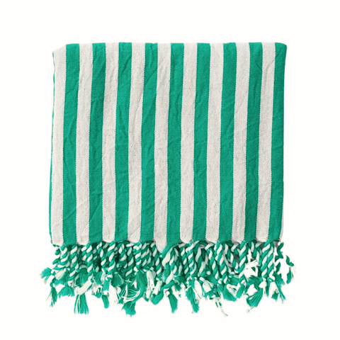 Stripe %100 Pamuk Peştamal Yeşil